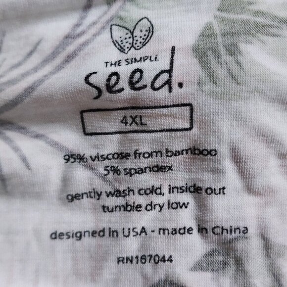 Simple Seed Jumpsuit Adult Plus Size 4XL Green Pink Floral Footie Bamboo Soft - Picture 4 of 6